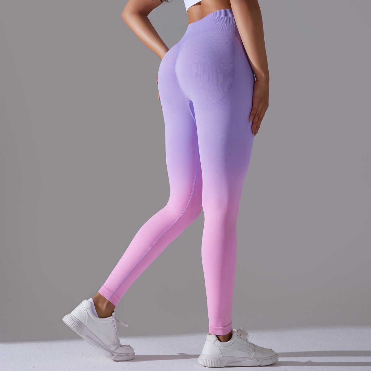 Gradient Ombre Leggings, Purple and Pink