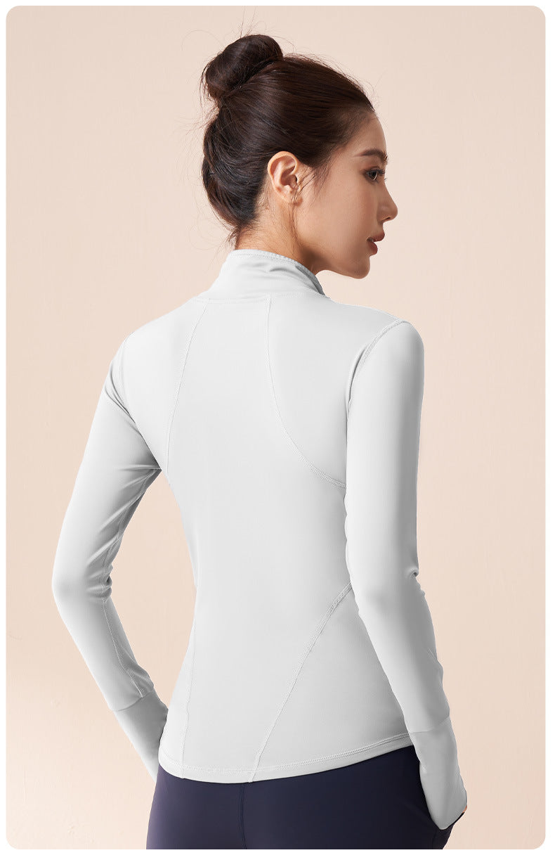 AeroFlex long sleeves shirt with front zipper. Airy, Flexible, light weight and silky look!