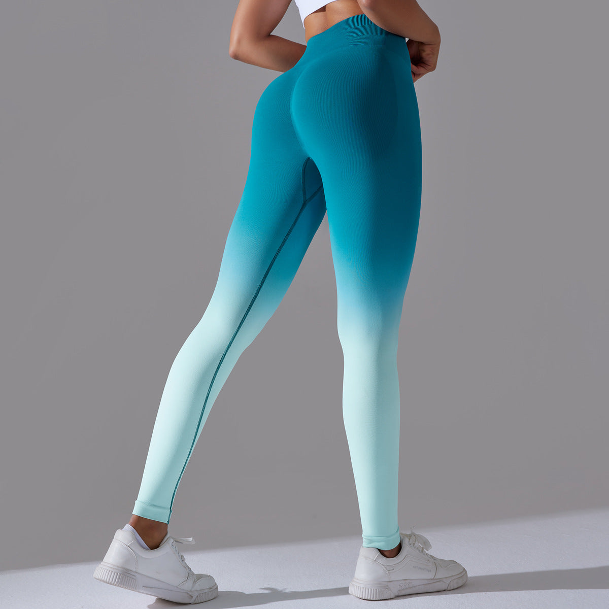 Gradient Ombre Leggings, Blue~White