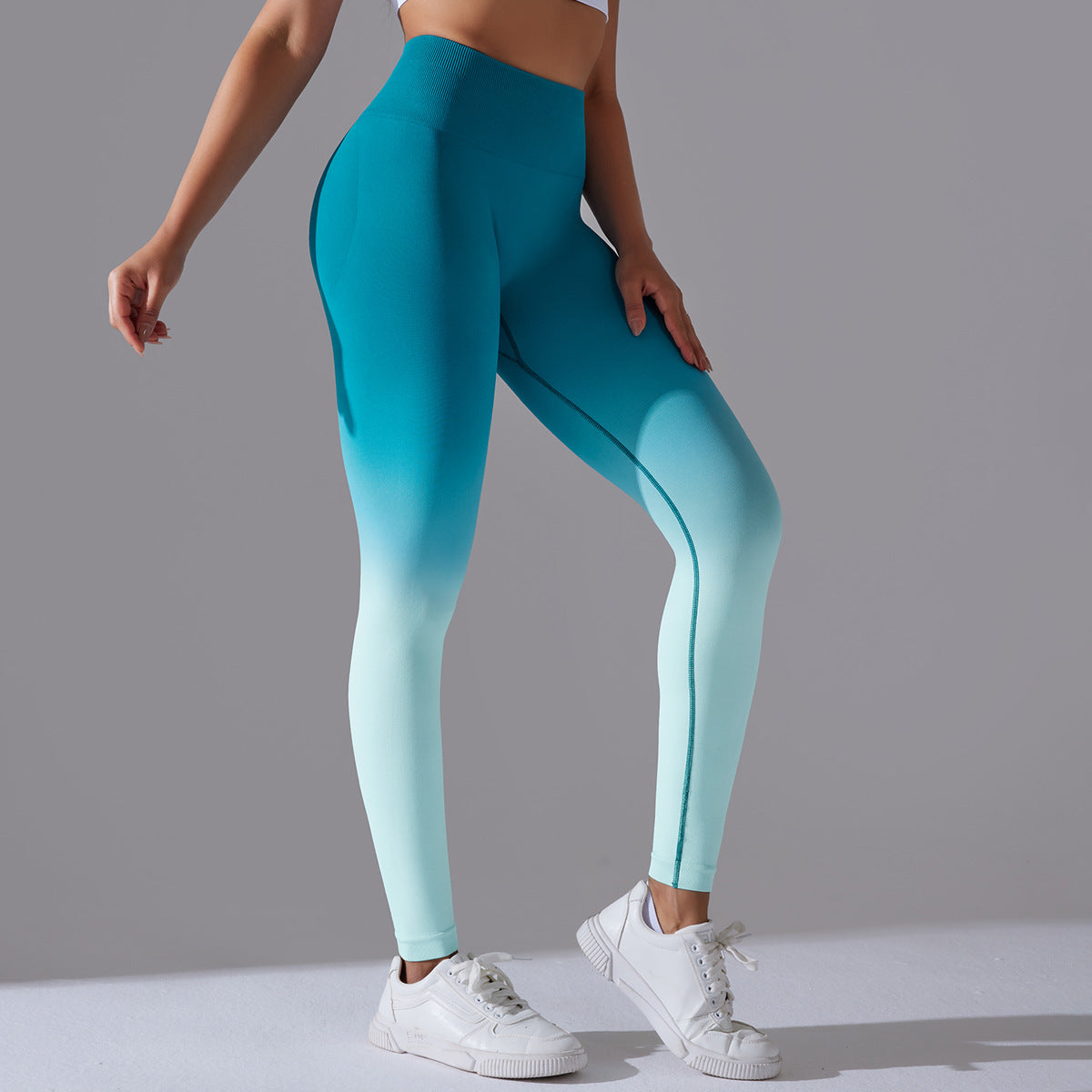 Gradient Ombre Leggings, Blue~White