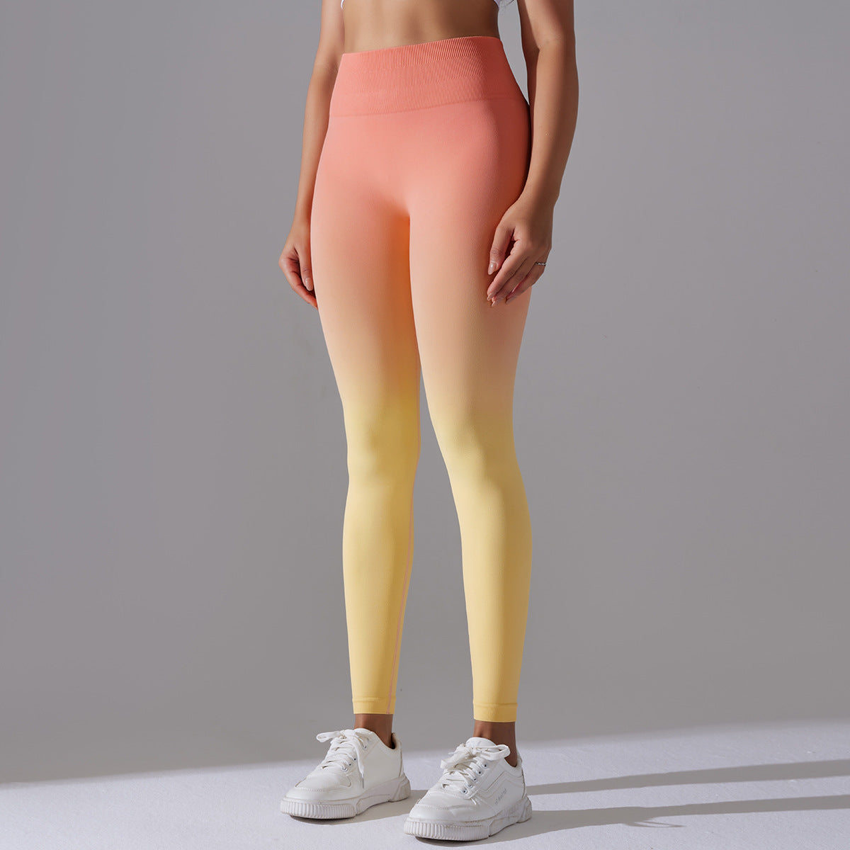 Gradient Ombre Leggings, Light Yellow