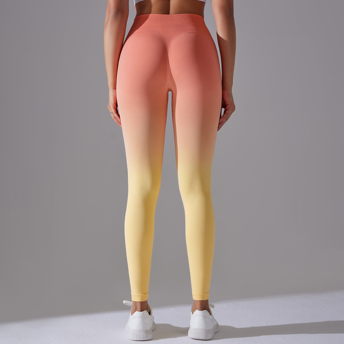 Gradient Ombre Leggings, Light Yellow