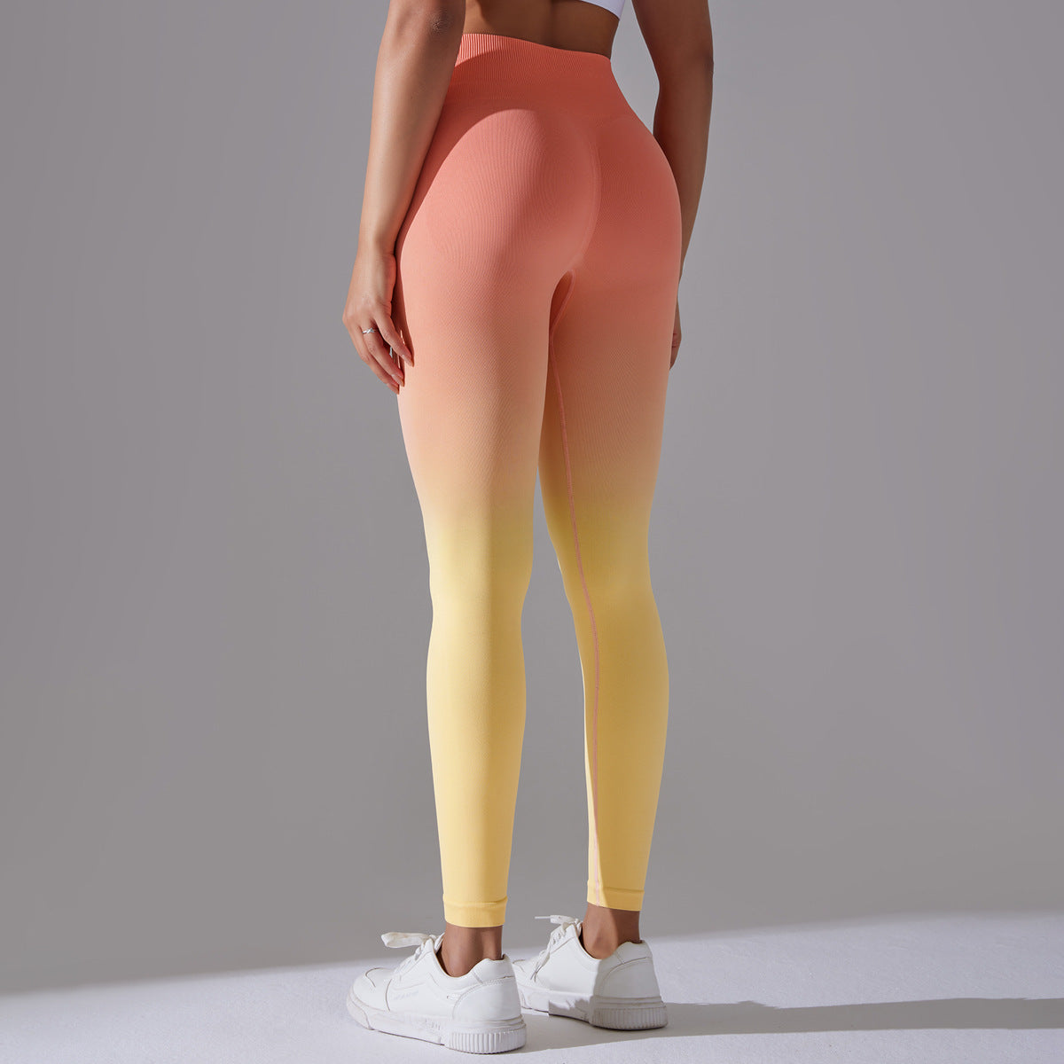 Gradient Ombre Leggings, Light Yellow