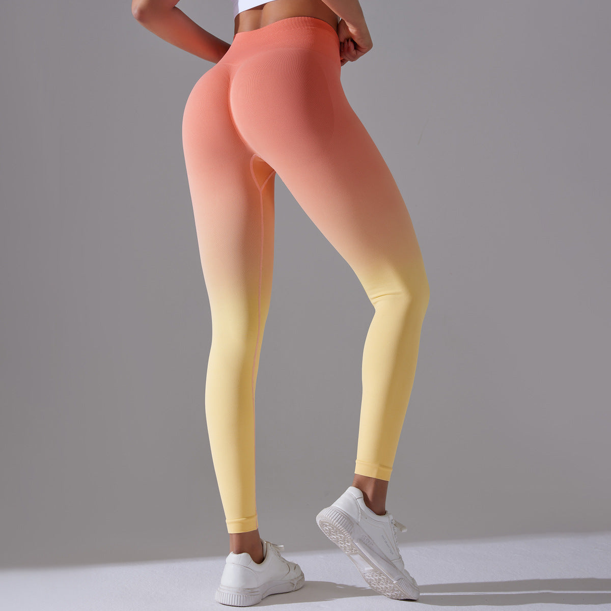 Gradient Ombre Leggings, Light Yellow