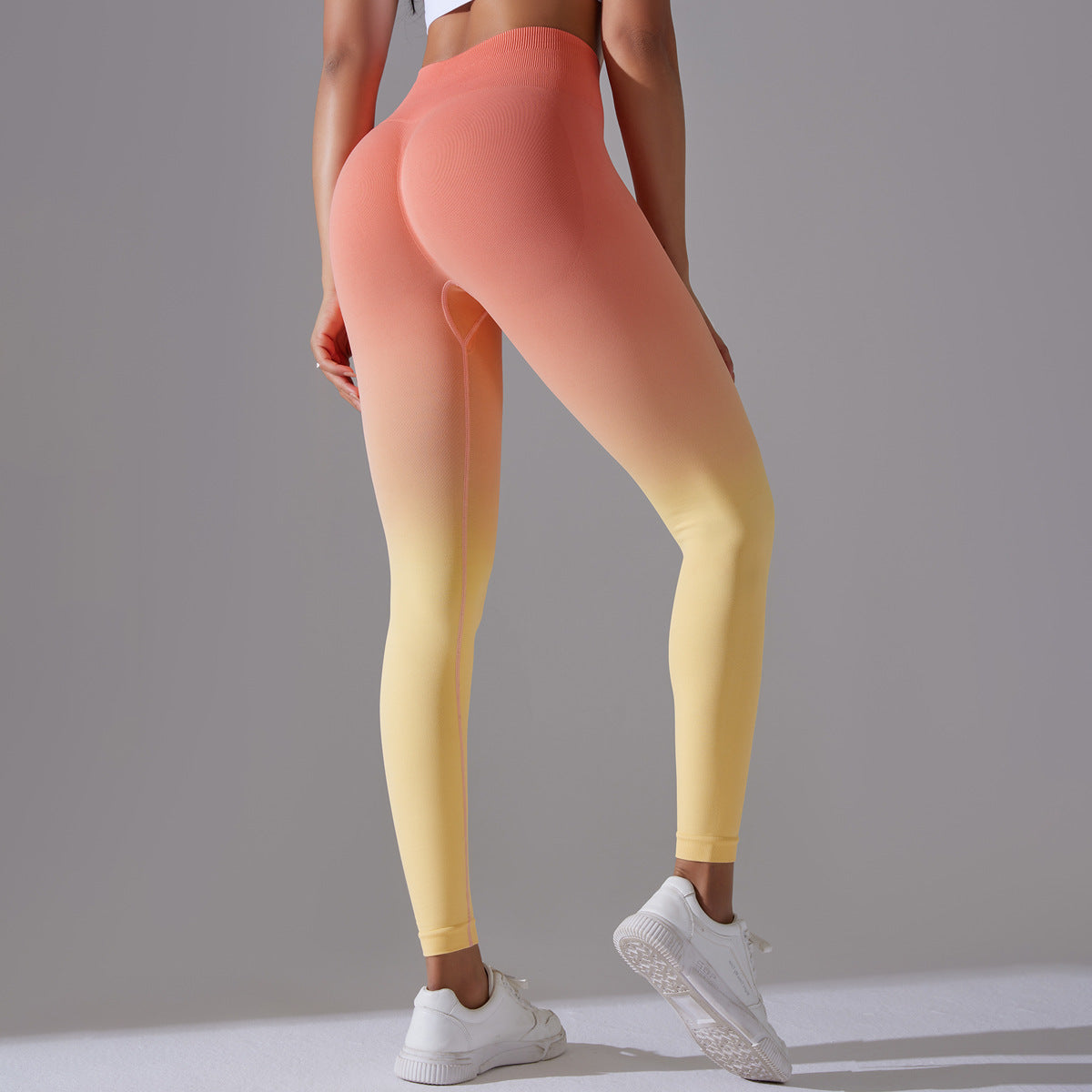 Gradient Ombre Leggings, Light Yellow