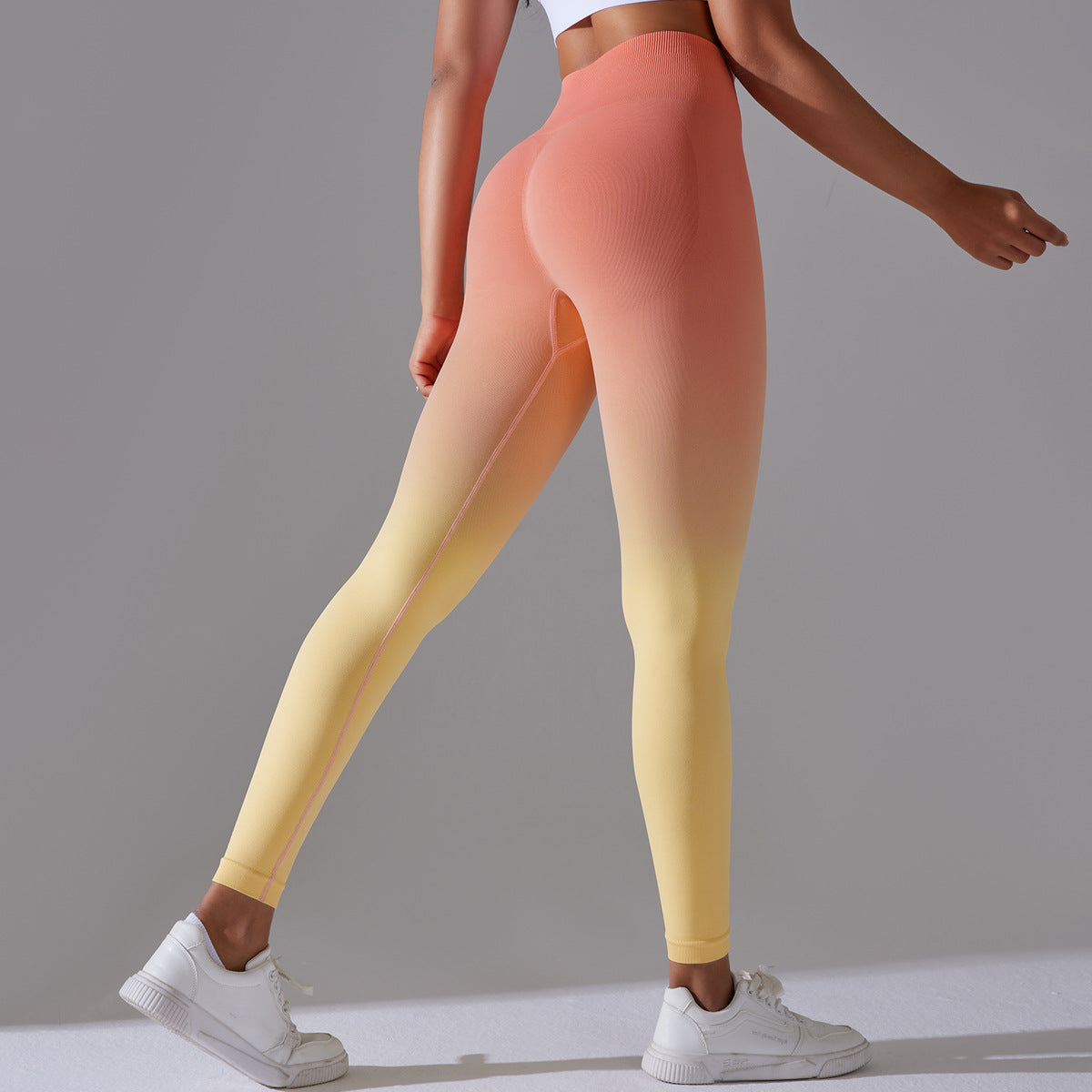 Gradient Ombre Leggings, Light Yellow