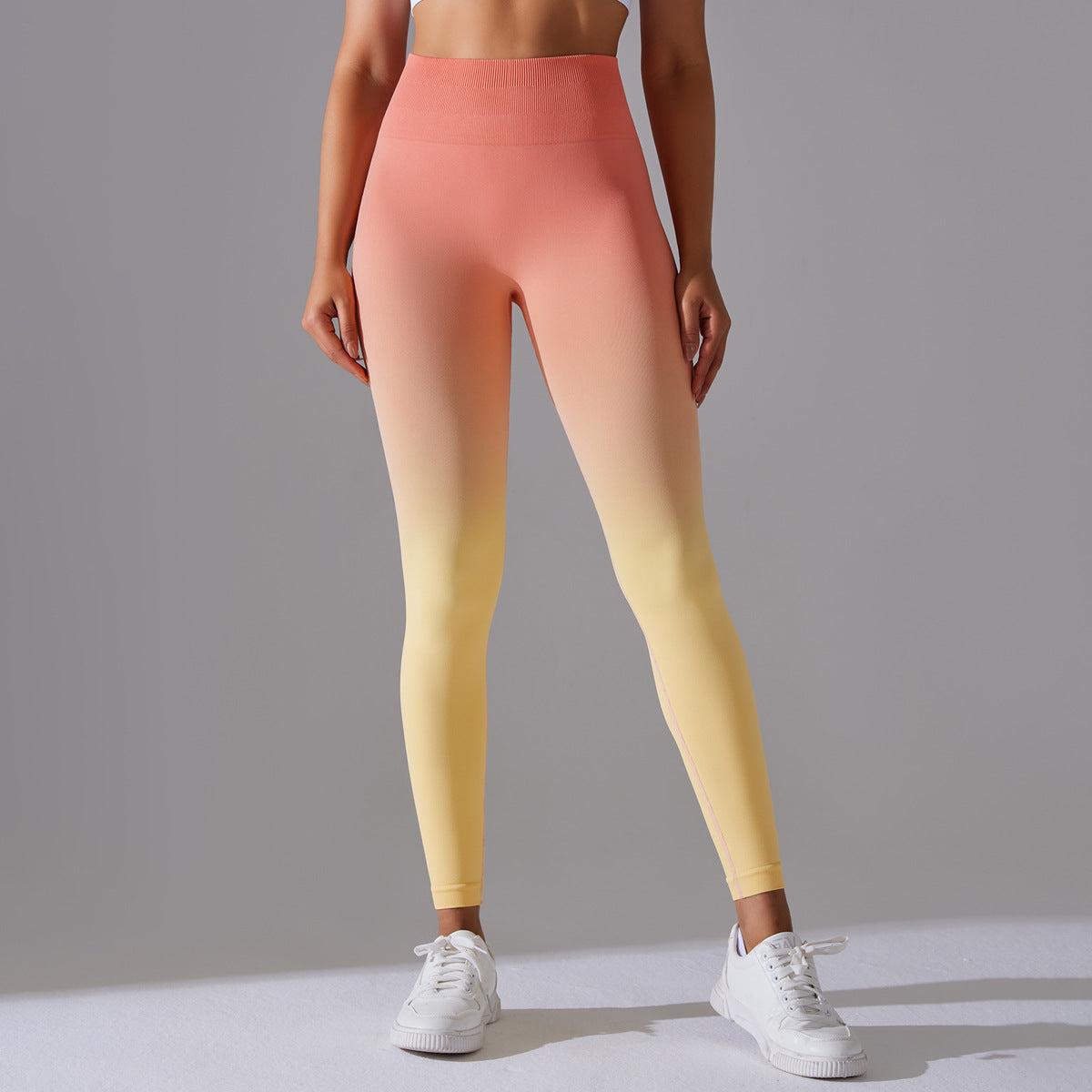 Gradient Ombre Leggings, Light Yellow