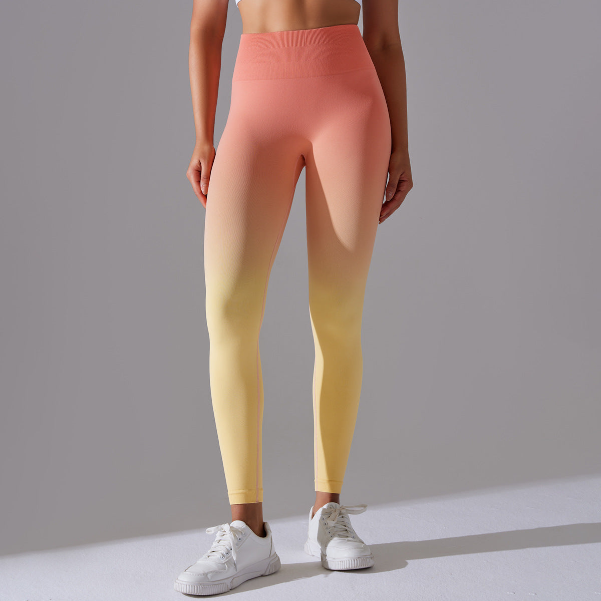 Gradient Ombre Leggings, Light Yellow