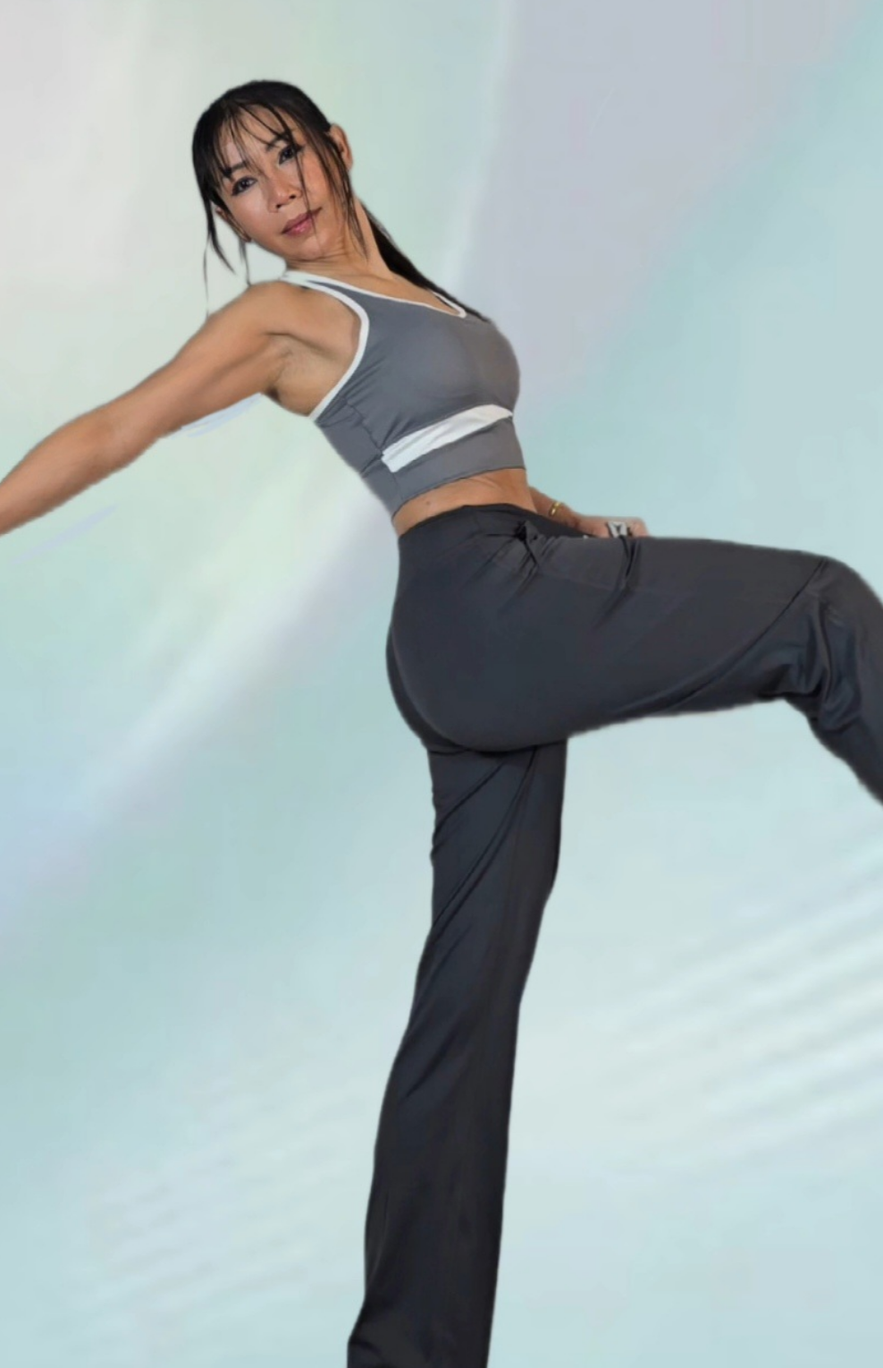 ZenFlex high waist Wide-Leg Pants. flexibility, movement, and comfort, which are essential qualities for yoga and activewear.