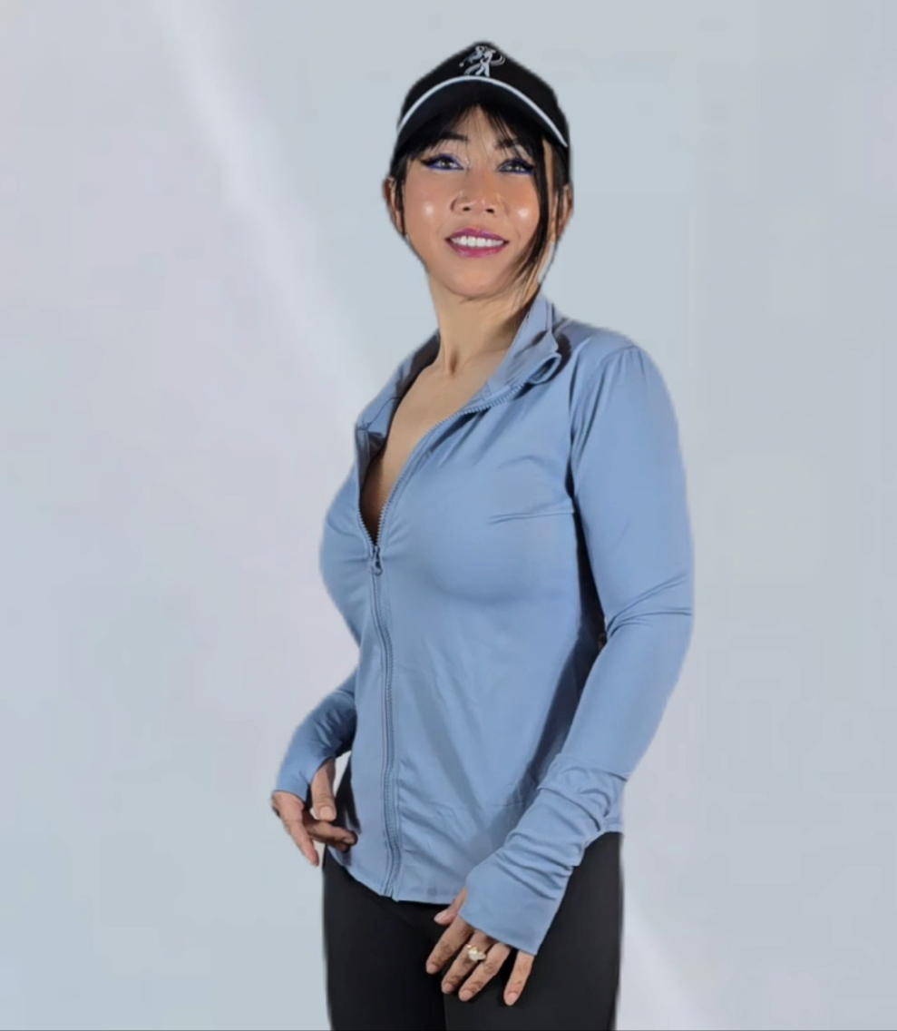 AeroFlex long sleeves shirt with front zipper. Airy, Flexible, light weight and silky look!