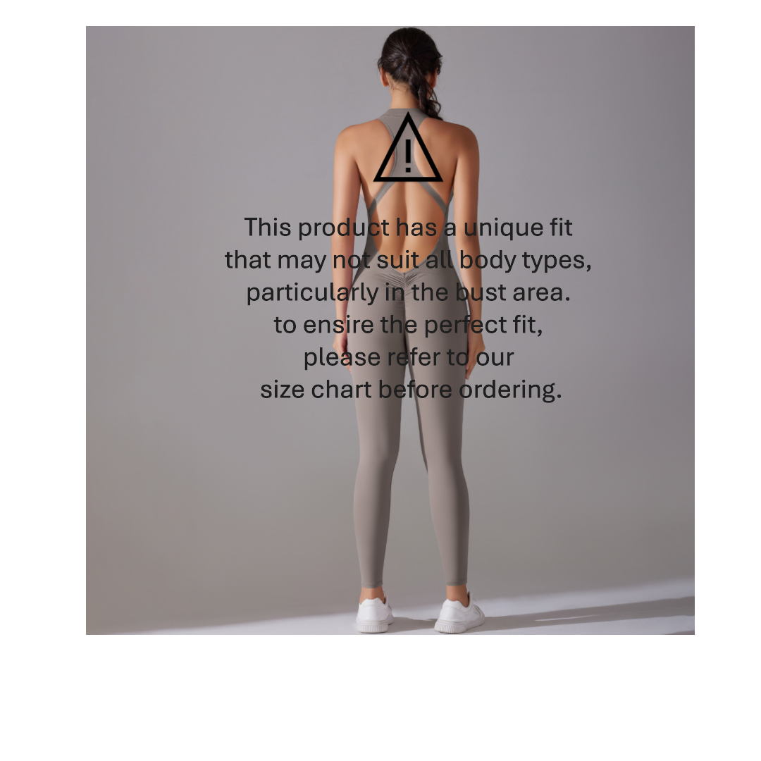 Active Chic One~piece Gray Smoky including sport bra pad insert, Please see size chart to ensure your body fit!