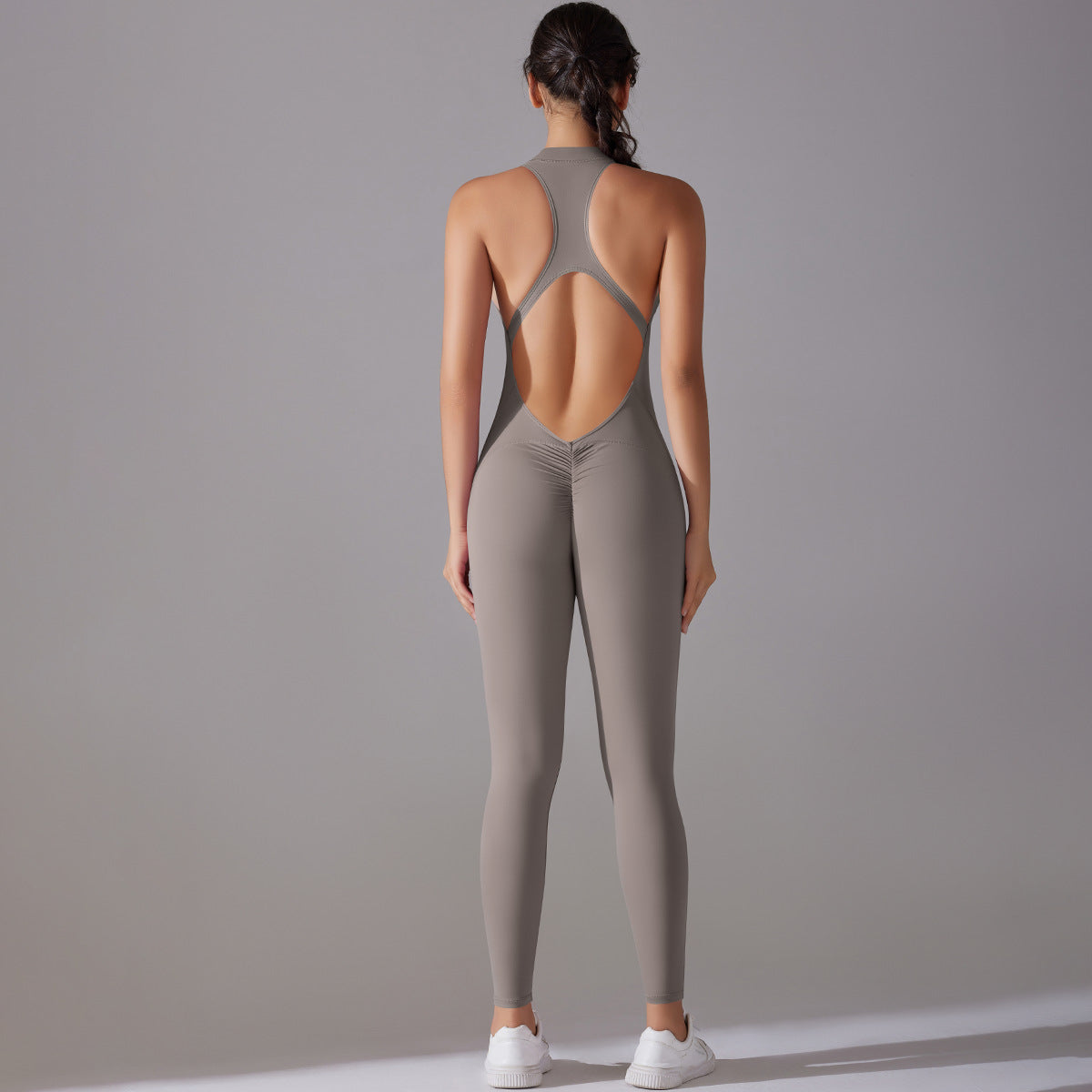 Active Chic One~piece Gray Smoky including sport bra pad insert, Please see size chart to ensure your body fit!