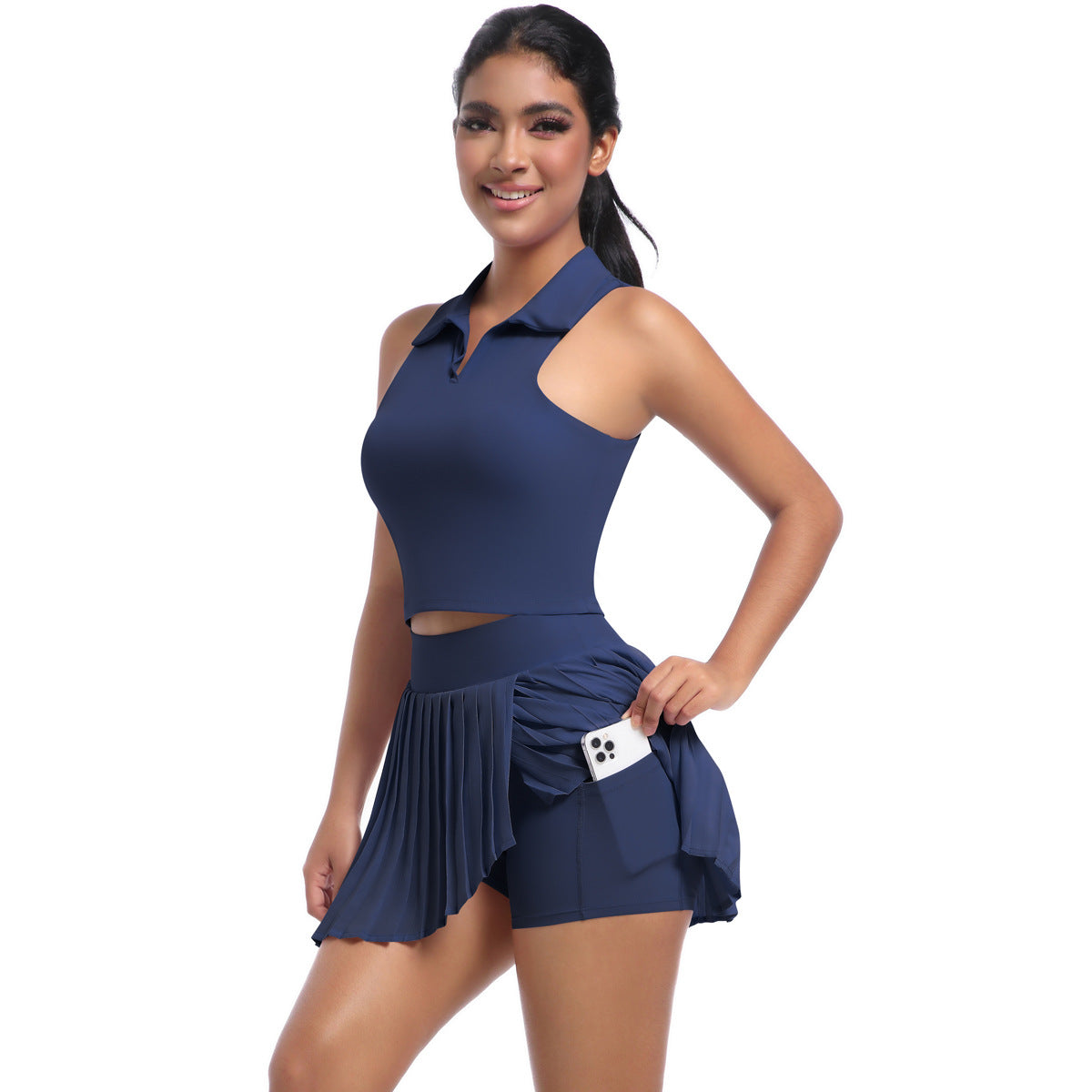 Navy Elegance Set 2 pieces built-in sport bra with pads