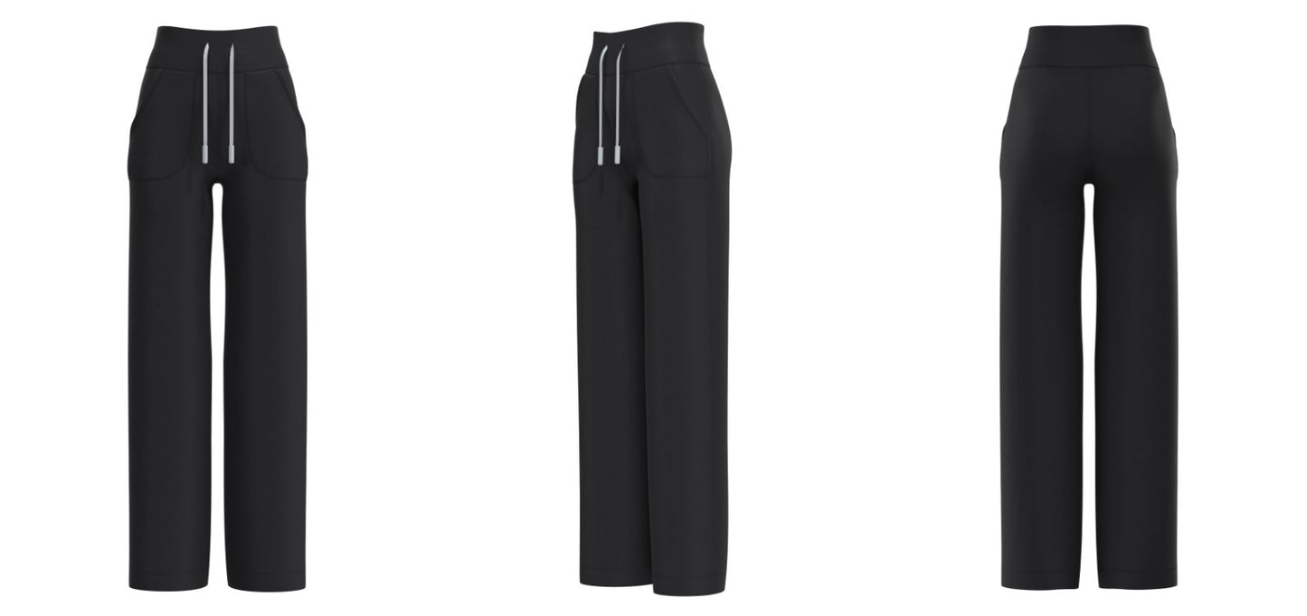 ZenFlex high waist Wide-Leg Pants. flexibility, movement, and comfort, which are essential qualities for yoga and activewear.