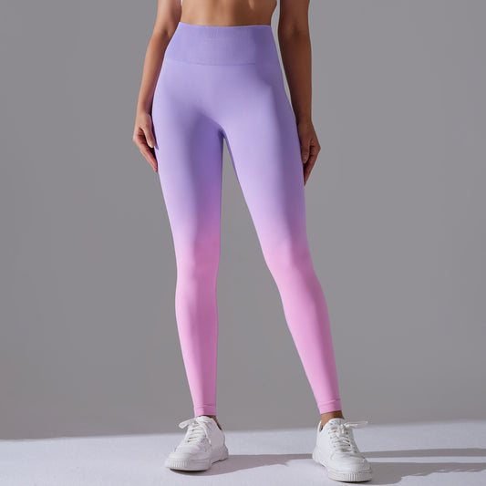 Gradient Ombre Leggings, Purple and Pink