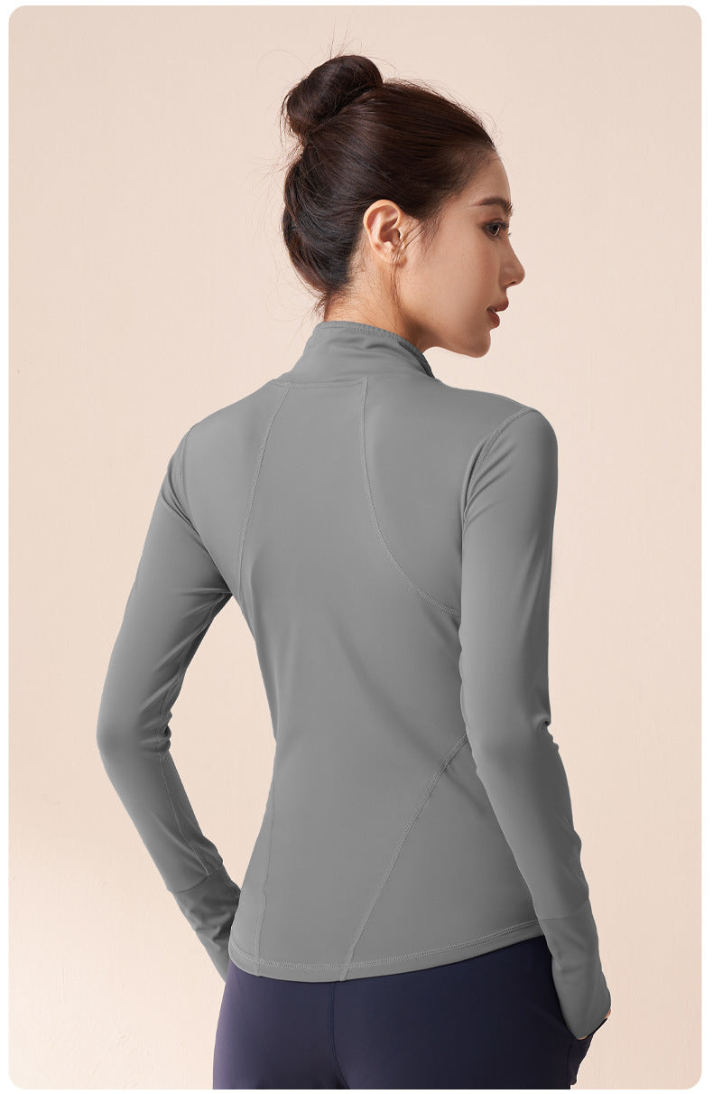 AeroFlex long sleeves shirt with front zipper. Airy, Flexible, light weight and silky look!