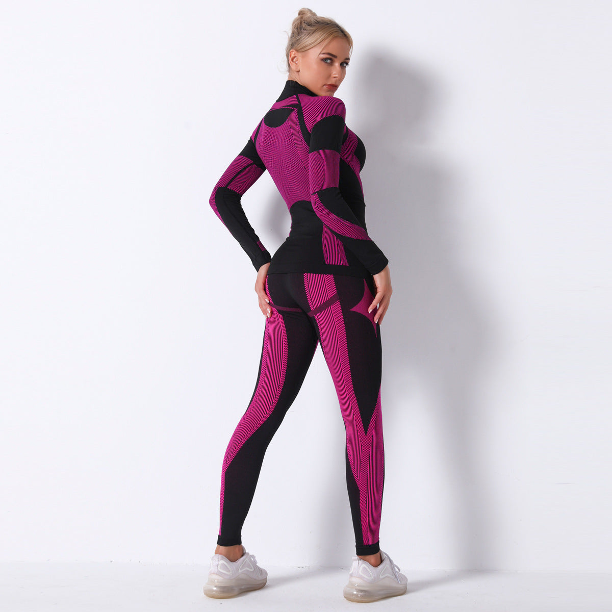 LuxeTherm Activewear 2 pieces set Black and Magenta