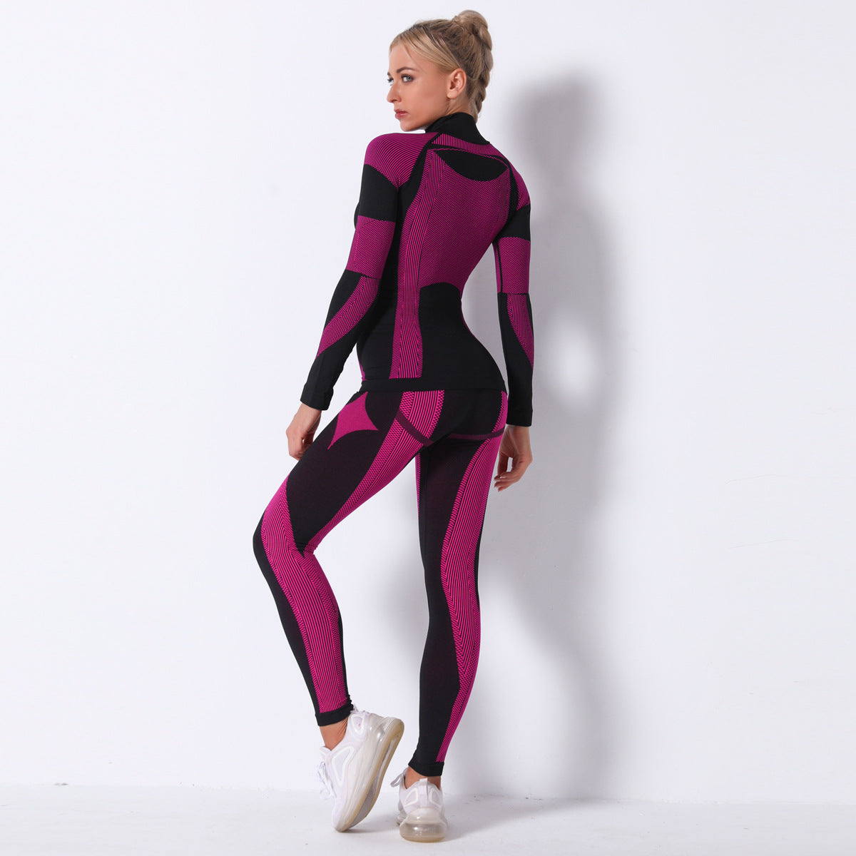 LuxeTherm Activewear 2 pieces set Black and Magenta