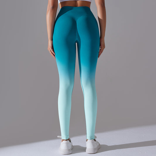 Gradient Ombre Leggings, Blue~White