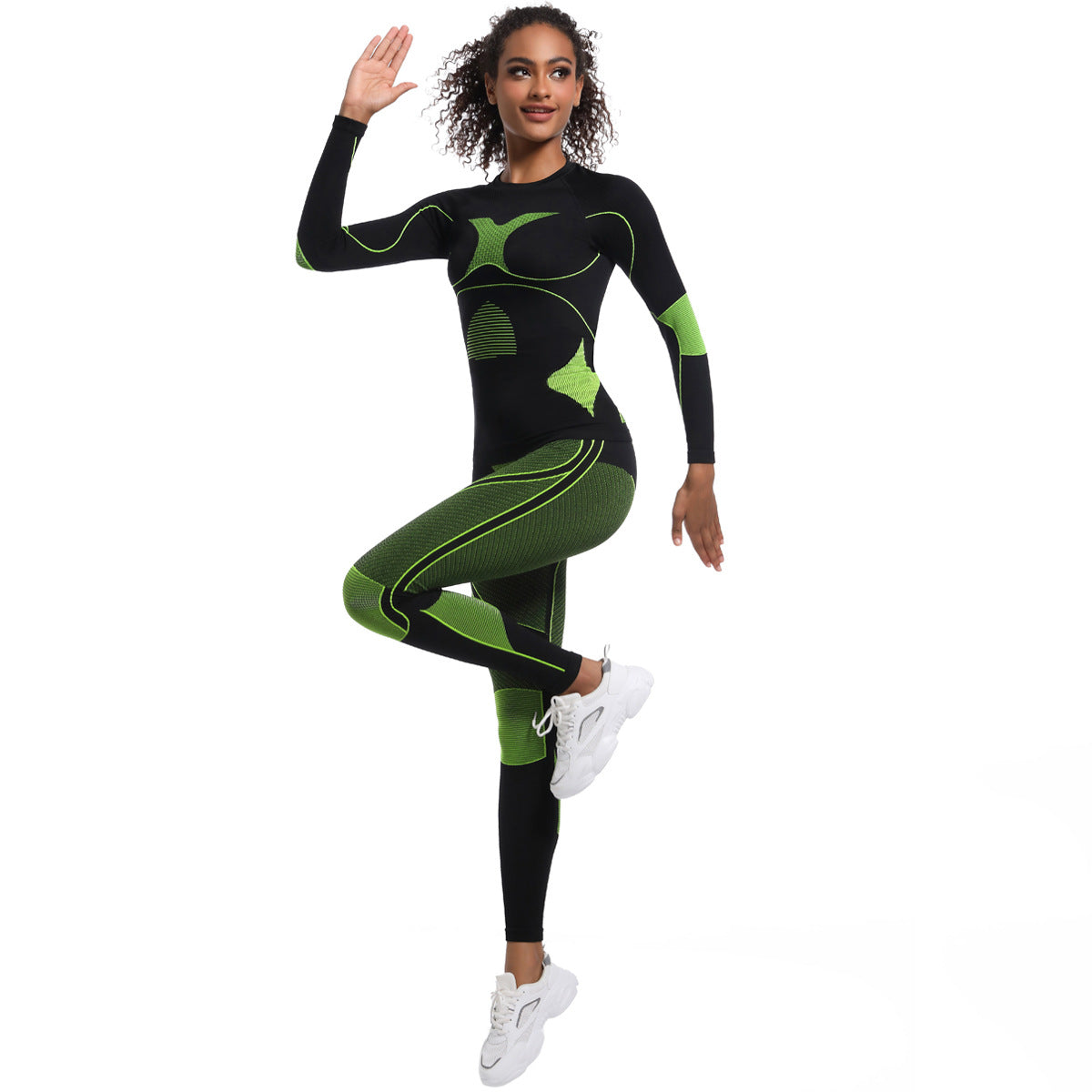 ColdGuard Pro 2 Pieces lime green and black Thermal underwear