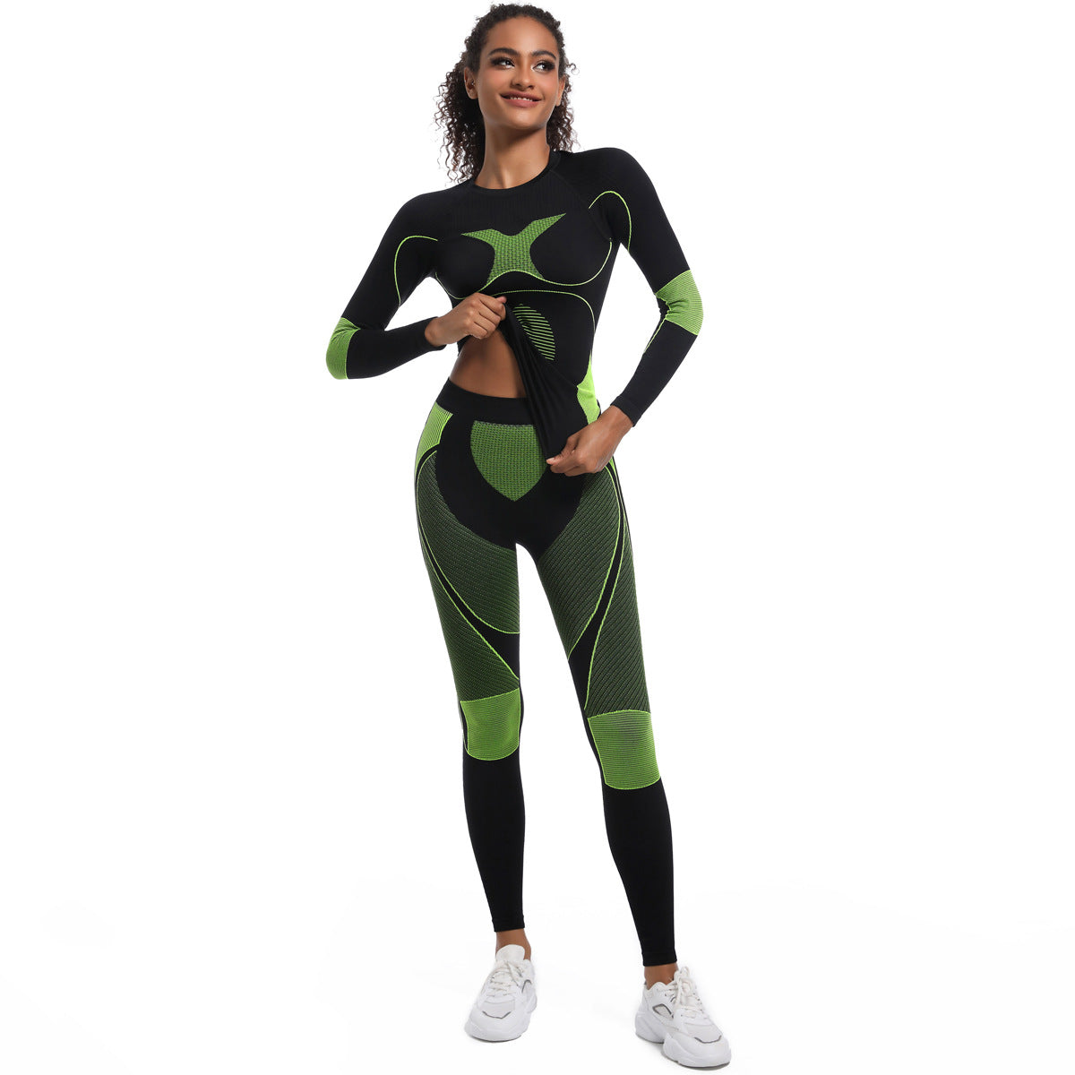 ColdGuard Pro 2 Pieces lime green and black Thermal underwear