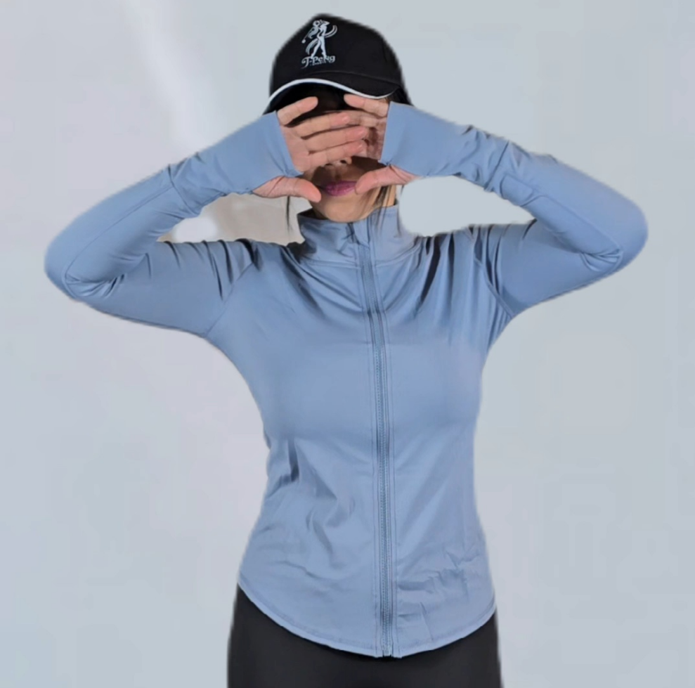 AeroFlex long sleeves shirt with front zipper. Airy, Flexible, light weight and silky look!