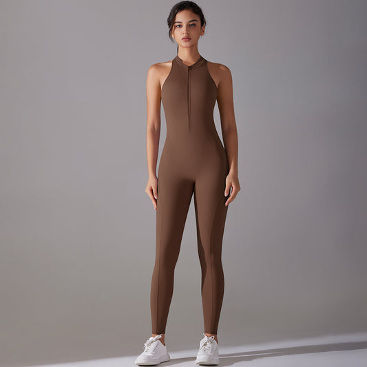 Active Chic One~piece Chestnut including sport bra pad inserts. Please see size chart to your body fit!
