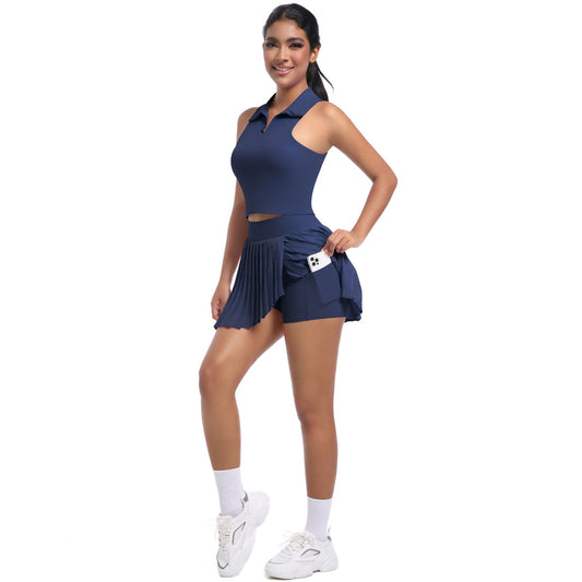 Navy Elegance Set 2 pieces built-in sport bra with pads